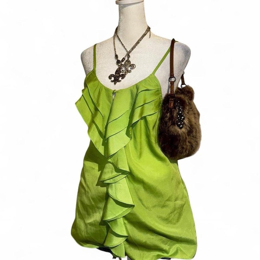 Green Ruffled long top